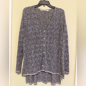 Michael Stars Grey Ribbed V-Neck Cardigan -
Size OS